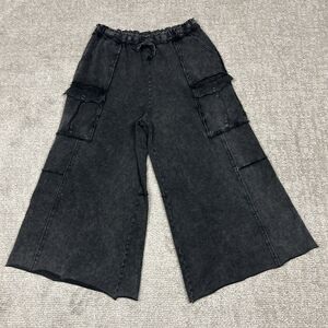 Three Bird Nest Game On Cargo Pants Womens XL Gray Cotton French Terry Wide Leg